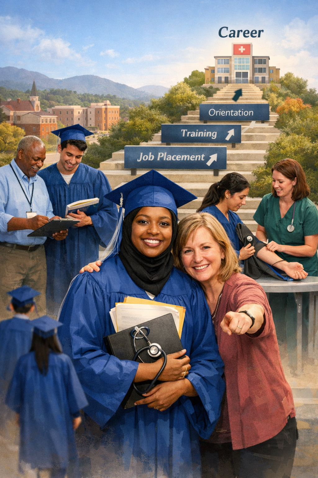 Tru Care Academy logo representing a workforce training and job placement program specializing in non-medical caregiving. Based in Clarkston, GA, the program provides no-cost training, enrollment support, and direct job placement opportunities for individuals seeking careers in companion care and home-based support